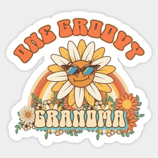 One groovy grandma Retro gift for grandma Vintage floral pattern Sticker